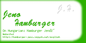 jeno hamburger business card
